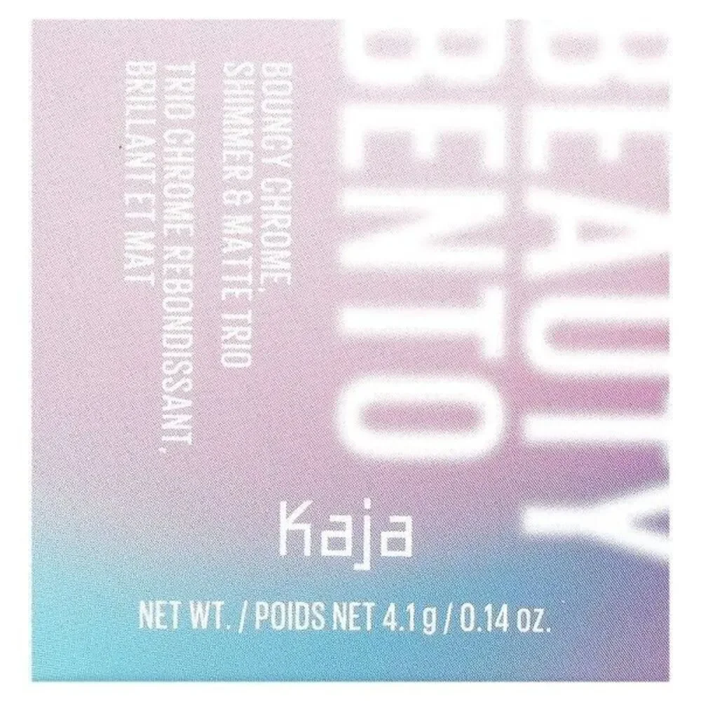 Kaja Beauty Bento, Bouncy Chrome, Shimmer & Matte Eyeshadow Trio, Peach Madeline